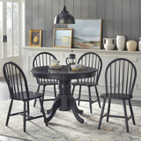 Broguien 4 - Person Solid Wood Solid Wood Top Pedestal Dining Set