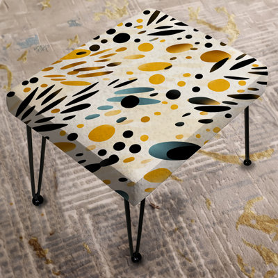 Beige And Black Cheetah Print Simplicity II - Geometric Rectangle Ottoman