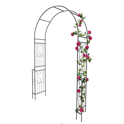 Black Metal Garden Arch - Facilitate Grape Plant Growth 55'' X 94.5' 94.5'' High Trellis Enhance Your Outdoor Space