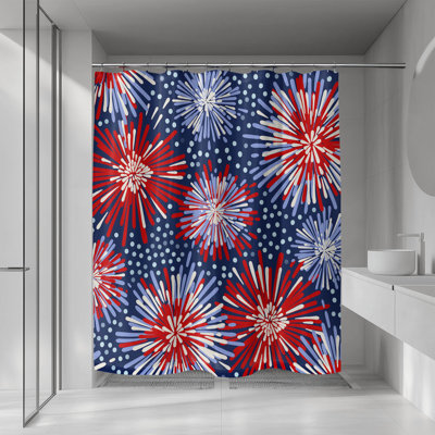 Fireworks Ultra-Thin Lightweight Shower Curtain