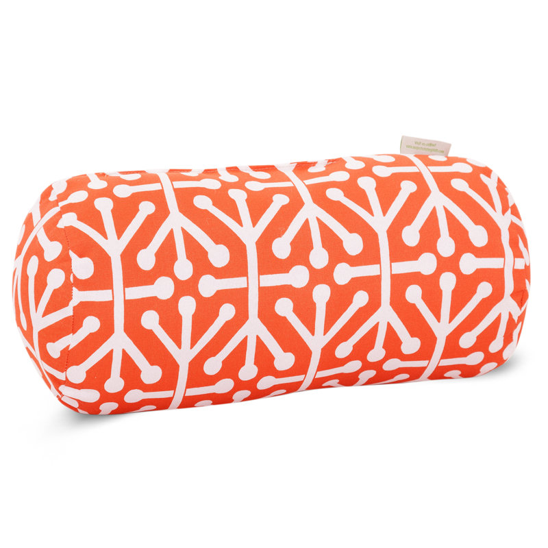 Housse et insert de coussin d'extérieur Aruba, 8 po x 18,5 po, Orange, Traversin