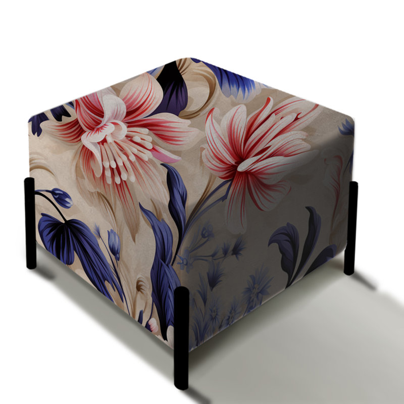 Bohemian Damask Harmony - Repose-pieds carré damassé