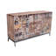 Buffet en bois massif récupéré avec base en fer Braun - Armoire de rangement rustique à 3 portes 