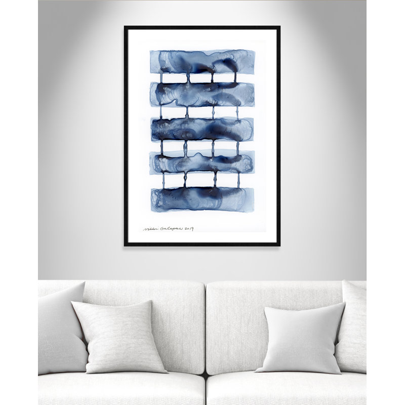Gareth Stitched Together I by Nikki Galapon - Solid Wood Rectangle Print Single Piece Item on Canvas, Black Wood Framed Paper