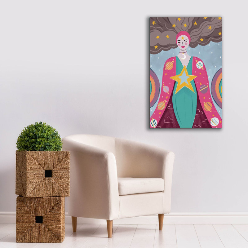 «Epic Graffiti» «Mystical Woman 1» par Farida Zaman, art mural sur toile, 26 po x 40 po, H 40 po x l 26 po