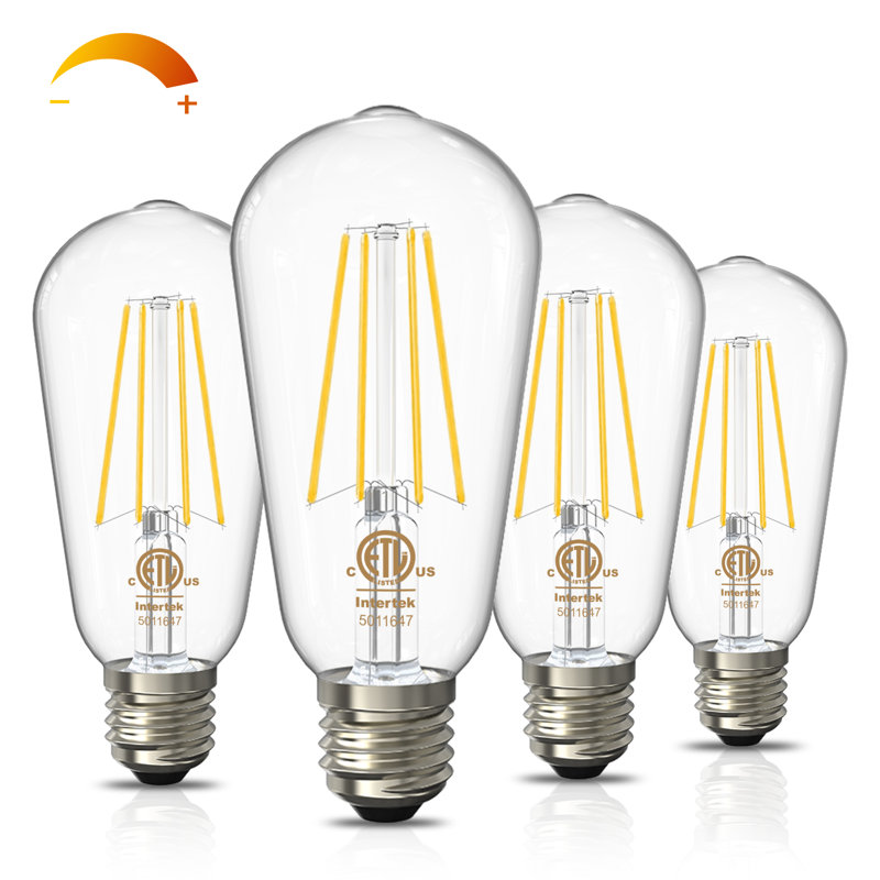 6 Watt (60 Watt Equivalent), St58 Led, Dimmable Light Bulb, Warm White (2700K) E26/Medium (Standard) Base
