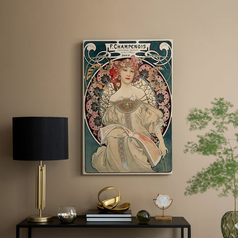 Rêveur - Toile tendue avec châssis par Alphonse Mucha, 8 x 12