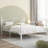 Queen Size Modern White Metal Platform Bed Frame with Headboard and Footboard, 12.6" Under Bed Storage, No Box Spring Needed,-1143883195-1085165276