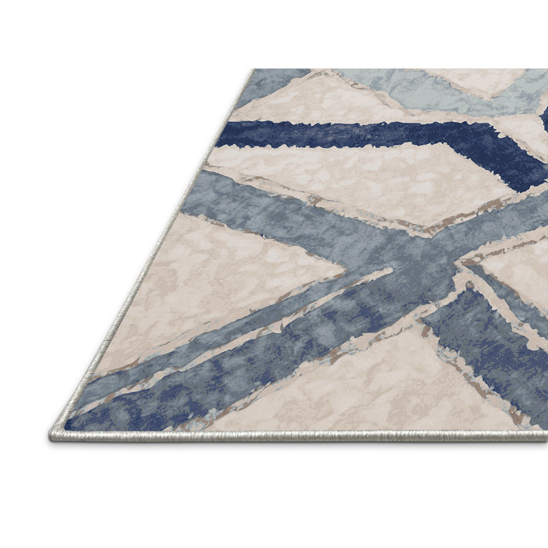 Tapis beige soyeux et moelleux, Rond 6 pi