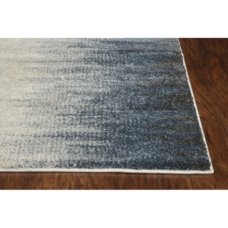 Tapis ivoire dégradé bleu
