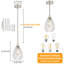 Luminaire suspendu moderne en nickel martelé à 1 lumière avec tiges réglables pour salle à manger d'évier de cuisine-126268358