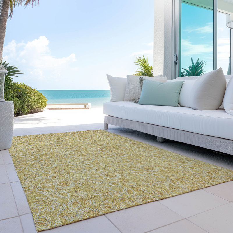 Floral Indoor / Outdoor Rug, Rectangle 9' x 12'
