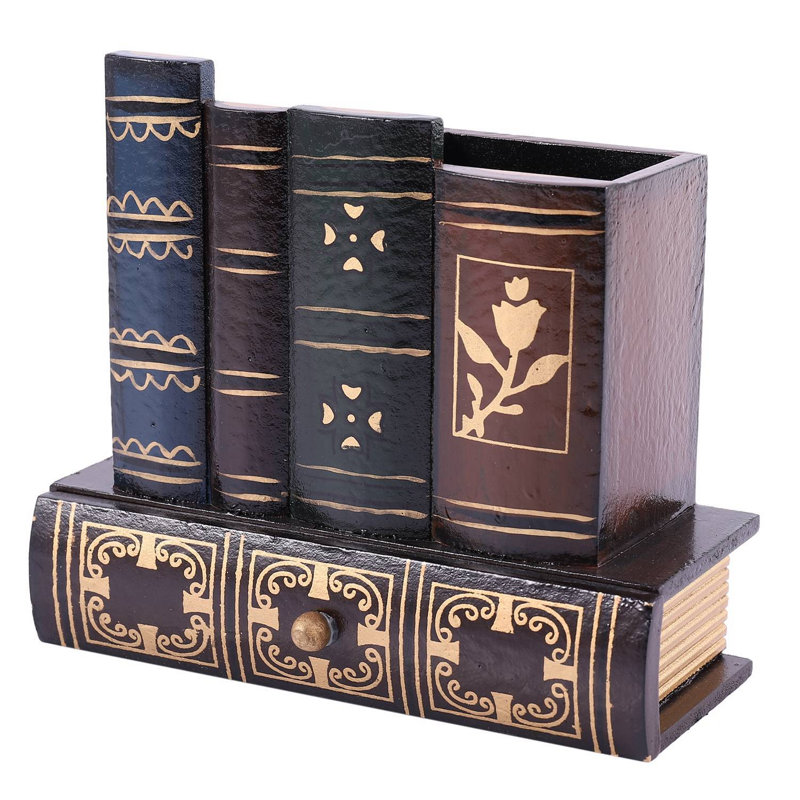 Porte-stylo multifonction en bois rétro