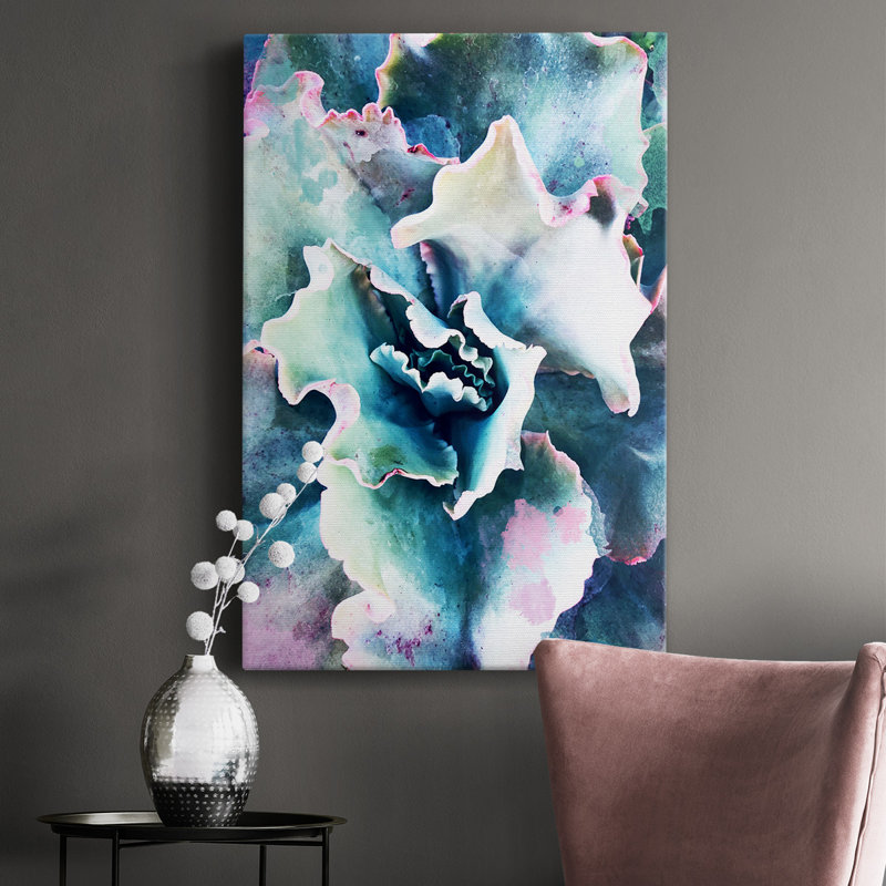 Pastel Succulent Beauty I - Wrapped Canvas Print, 60" H x 40" W x 1.5" D
