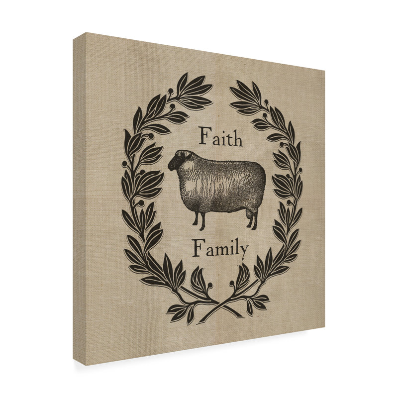 Toile d'extérieur Marcee Duggar «Faith Family Sheep», H 14 po x l 14 po x P 1,5 po