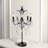 5-light Farmhouse Tranditional Crystal Table Lamp Black Craft Candelabra Lighting Fixture