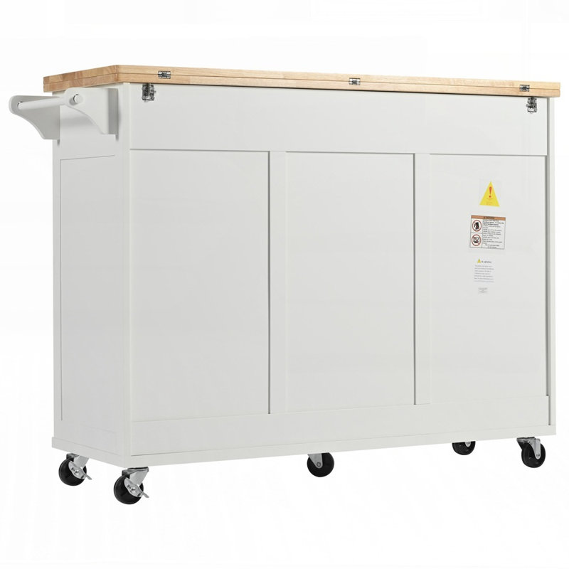 Îlot de cuisine polyvalent avec comptoir pliable, grand rangement et mobilité pour une expérience de cuisson et d'organisation améliorée