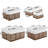 Wicker Storage Baskets, 6 Pack Rectangular Baskets With Handle For Organizing, Cube Storage Bins For Closet/Clothes/Dresser, Brown