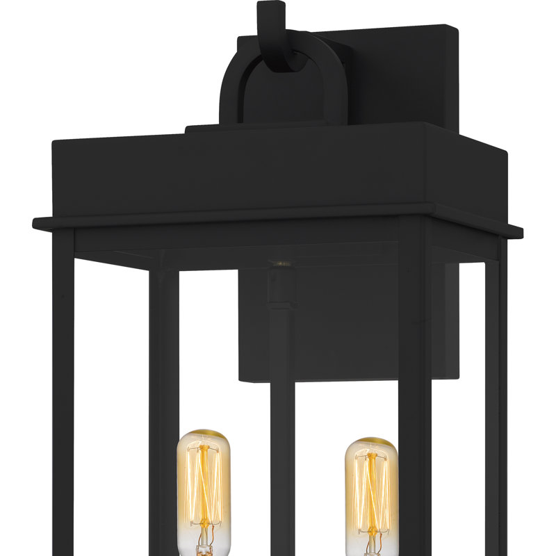 Carmen Matte Black Outdoor Wall Lantern, 16.25" H x 8" W x 6.75" D, 2 Lights