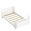 Lit plateforme simple en bois pour enfants, lit simple en bois à profil bas avec rails