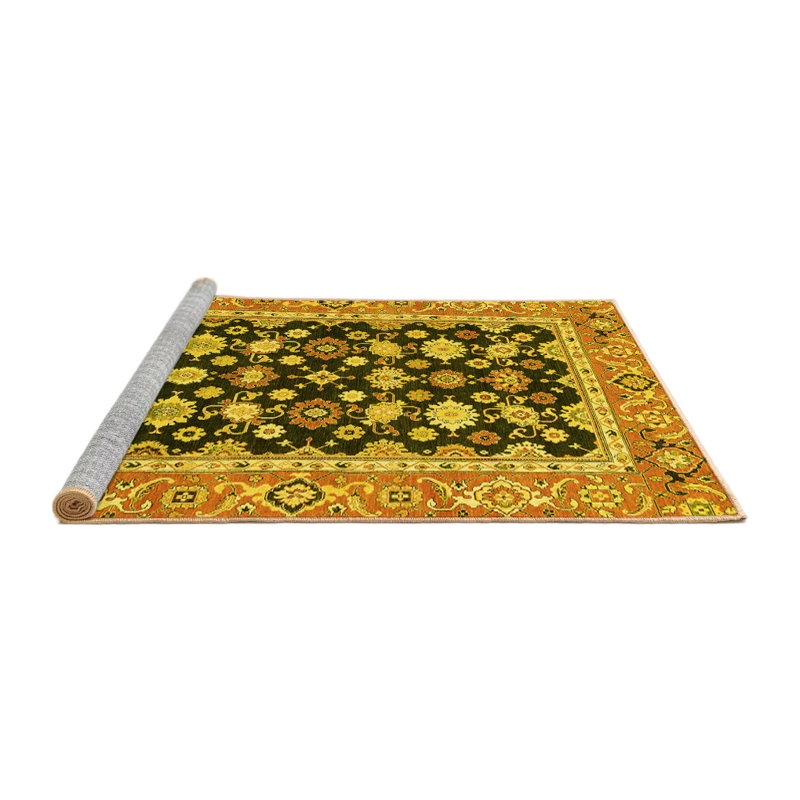 Washable Oriental Indoor Rug, Round 7'