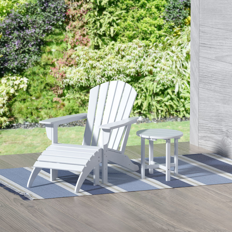 Altura Foldable Outdoor Adirondack Chair, White