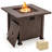 Donnye Square Stainless Steel Propane Smokeless Fire Pit Table with Hidden Fuel Tank