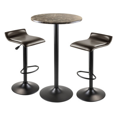 Faux Marble Top Pedestal Dining Set