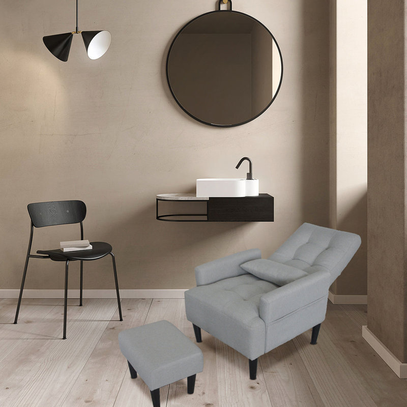 Chaise de salon confortable avec rembourrage en mousse et dossier réglable