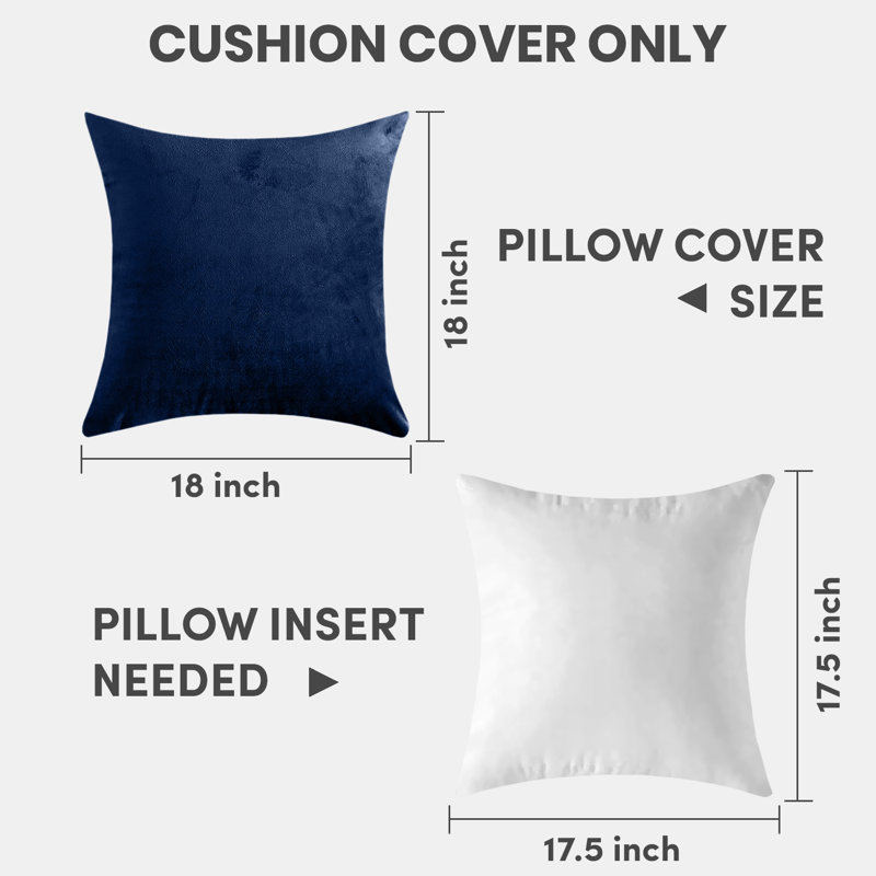 Square Luxury Velvet Cushion cover Pack of 2, Navy
