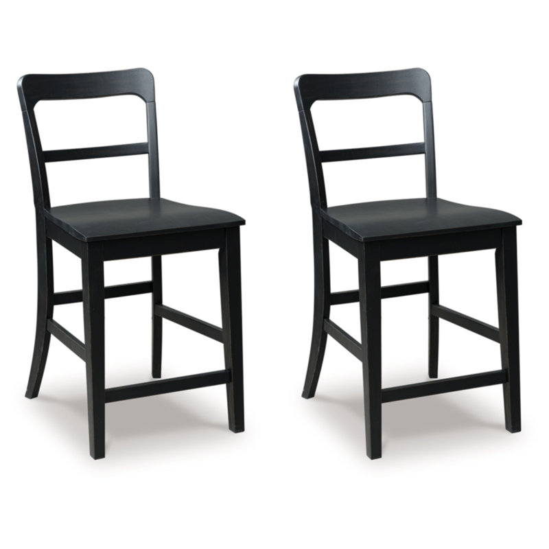 Tabouret de bar à hauteur de comptoir Kanisha, Noir