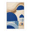 Tapis beige moelleux et doux à motif de dômes bleu Queanbeyan Santorini-2067956977