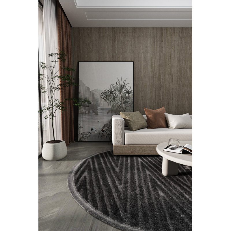 Round Reniyah Machine Made Indoor / Outdoor Area Rug, Round 3'11"