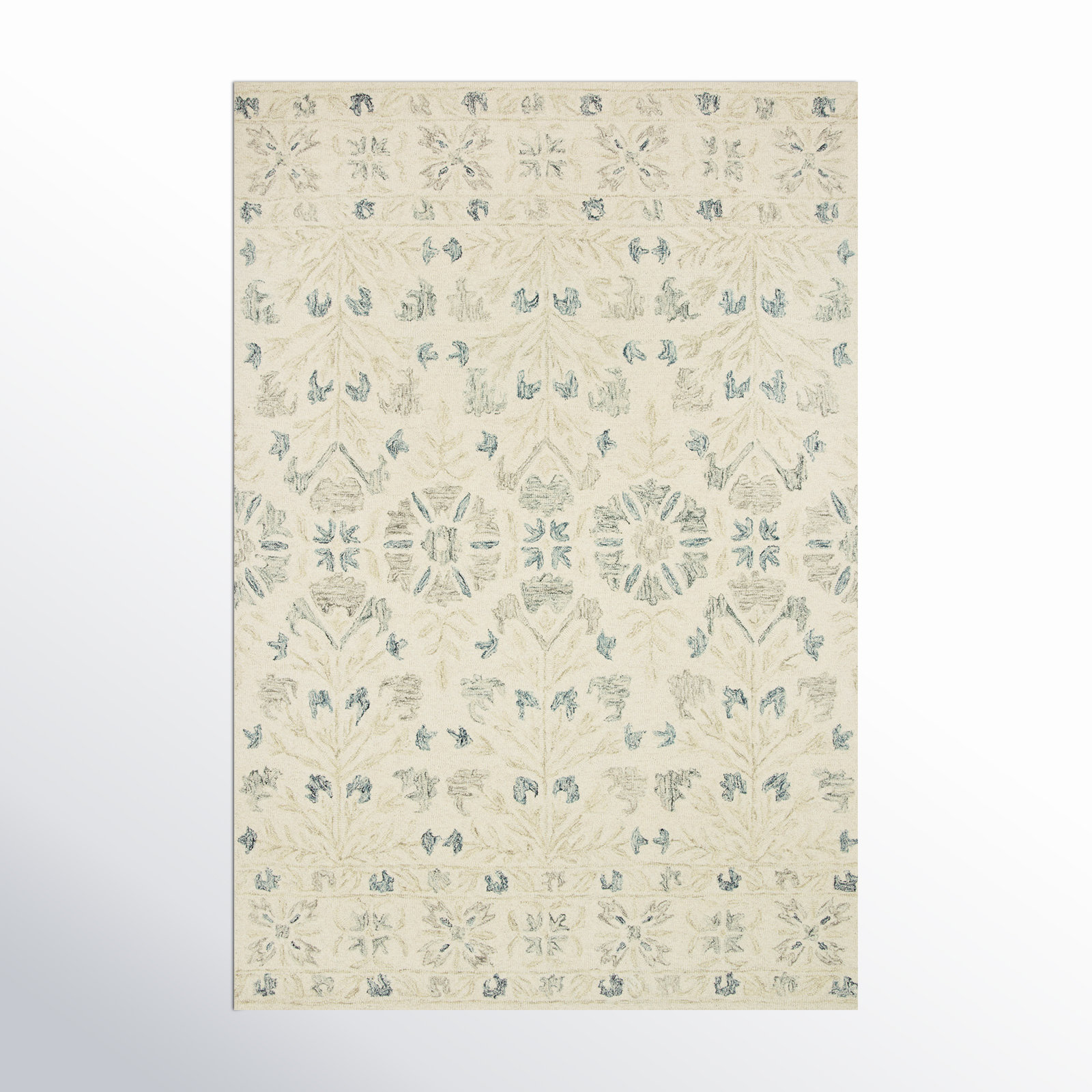 Mcclelland Hand-Hooked Floral Rug, Rectangle 5' x 7'6"