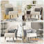 Fauteuil d'appoint en tonneau Raymer avec coussin et dossier moyen pour le bureau à domicile-87046274