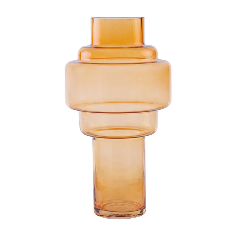 Savino Glass Table Vase, Orange, 37cm H x 20cm W x 20cm D