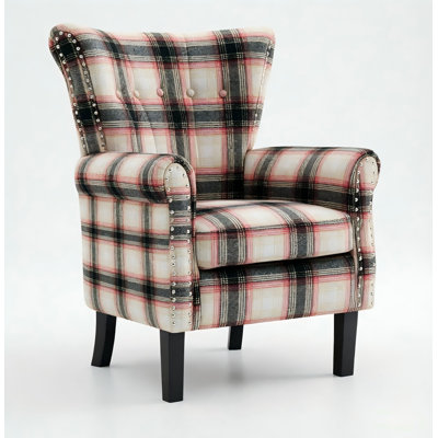Velvet Accent Chair Upholstered Tufted Wingback With Nailhead Around For Room