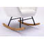 Chaise berçante rembourrée Banita Teddy avec pieds en bois massif, haut dossier-404166397