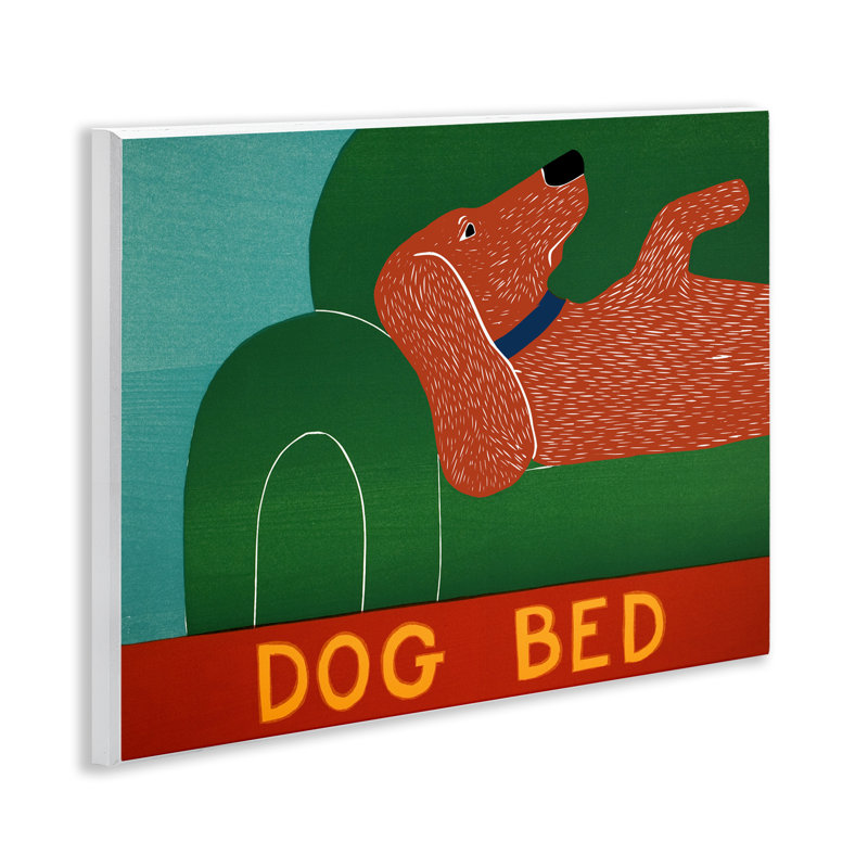 Plaque murale pour lit de chien, design par Stephen Huneck