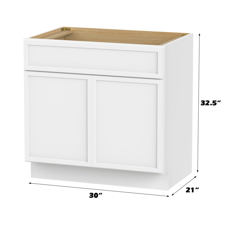 30'' Single Bathroom Vanity Base Only, White