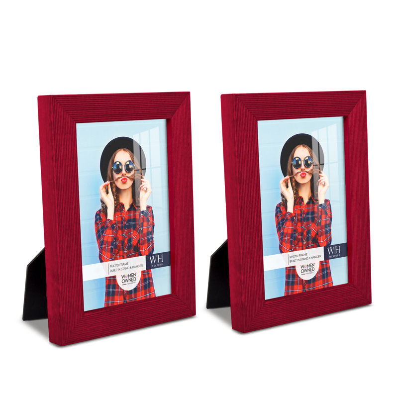 Wood Picture Frame - Set of 2, Red, 4" x 6"