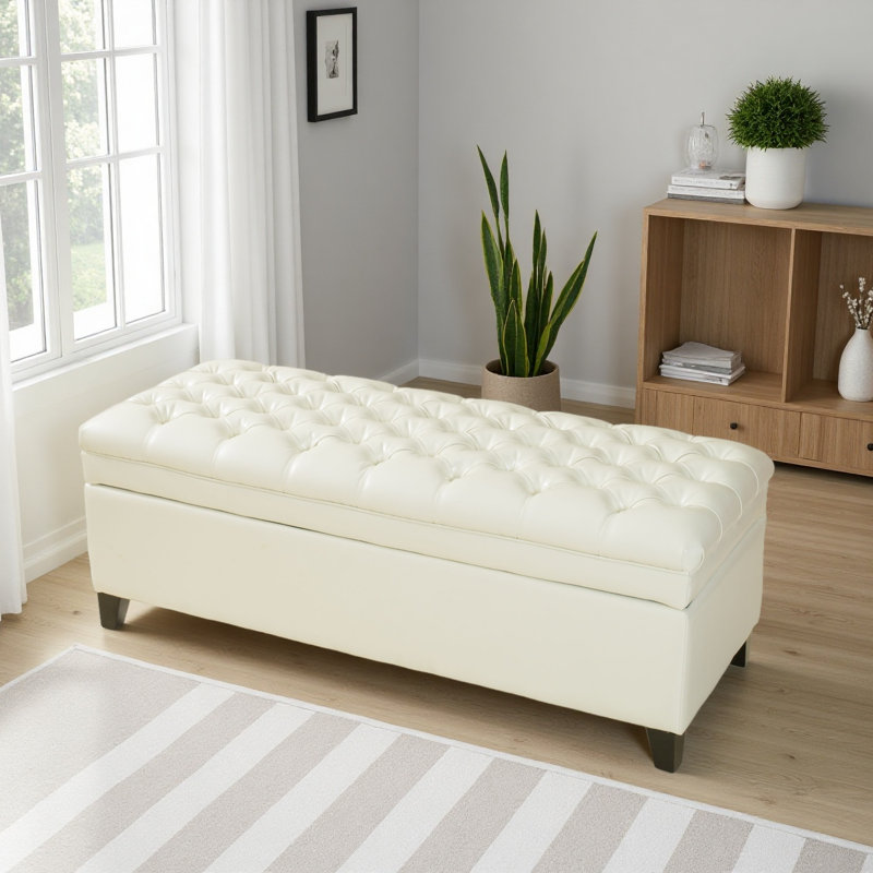 STORAGE OTTOMAN, Ivory