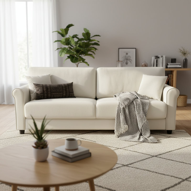 Modern 81" Cloud Couch,Cozy Two Seater Sofa,Loveseat For Living Room, Apartment, Office, Beige
