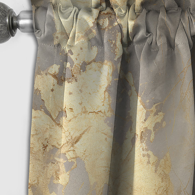 Beige And Gold Marble Lightning III - Abstract Shapes Blackout Abstract Curtain - 1 Panel, 52" W x 84" L