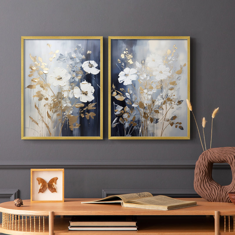 «FLORAL Series CCLxxxi», reproduction encadrée de qualité supérieure - prête à être accrochée - aucun clou requis - aucun clou requis