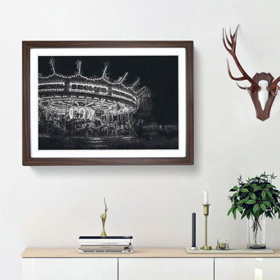 A Vintage Carousel in Abstract - Framed Print