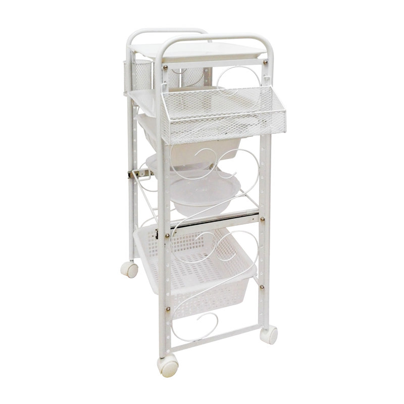 Rolling Beauty Cart, Storage Cart, Utility Cart with Extra Storage Accessories, White