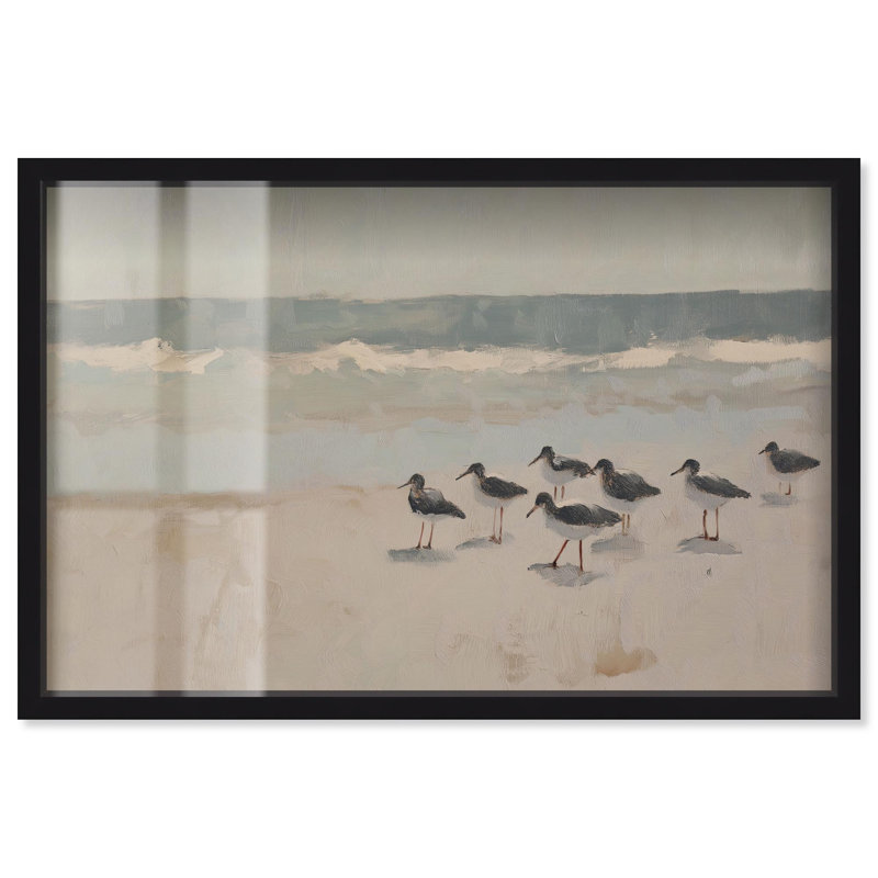 Mouettes à la plage II, H 11 po x l 16 po, Noir
