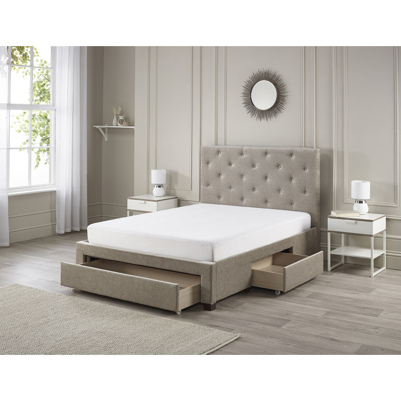 Nido Upholstered Storage Bed, Kingsize (5'), Mink