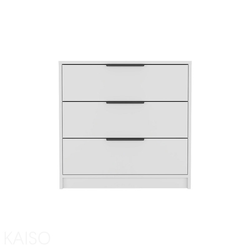 Commode 3 tiroirs, plateau supérieur - blanc, Blanc